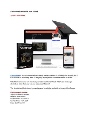 Klick Course Monetize Your Talents