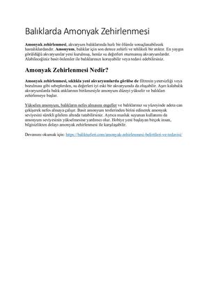 Amonyak Zehirlenmesi