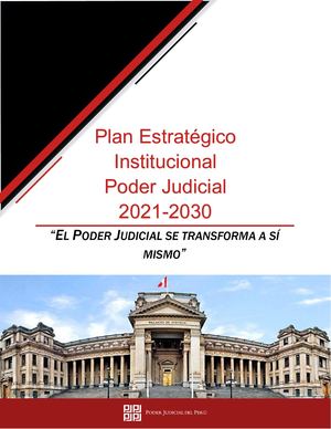 Plan Estratégico Institucional Del Poder Judicial 2021 2030