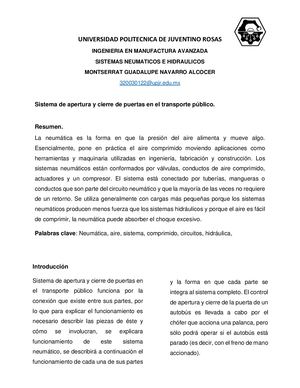 Reporte Sistema De Apertura Y Cierre De Puertas En El Transporte Público