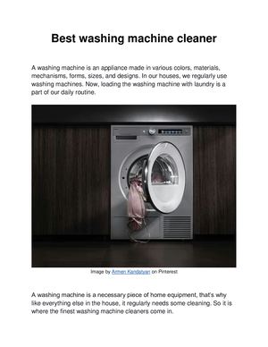 Best Washing Machine Cleaner