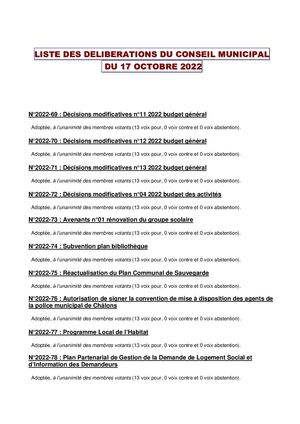 CM20221017 Deliberations