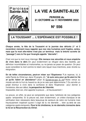 N° 556 LA VIE A SAINTE ALIX
