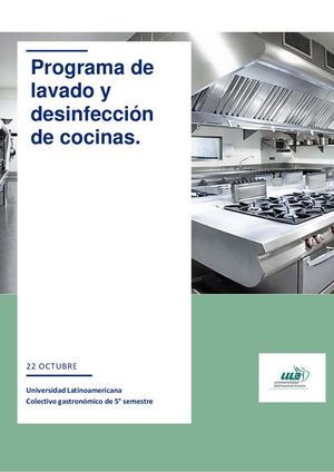 Lavado y desinfección de cocinas
