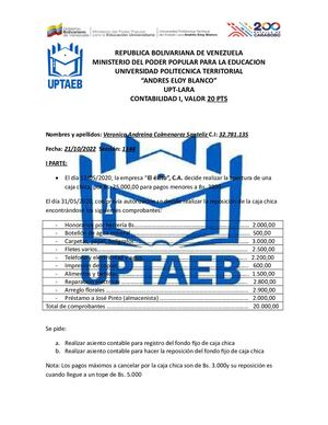 Examen De Caja Chica Y Reconciliacion Bancaria