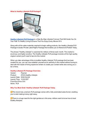 Healthy Lifestyle Plr Package Review