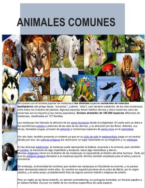 Animales comunes