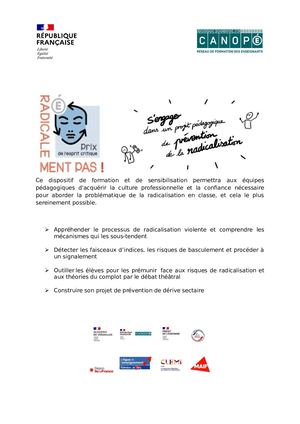 Programme Radicalement Pas - 2022-2023