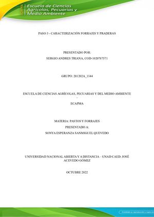 Paso 3 Caracterización Forrajes Y Praderas