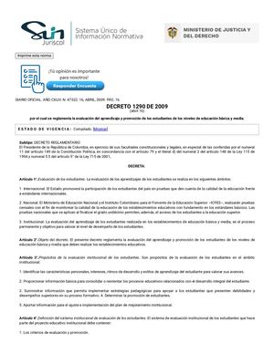 Decreto 1290 De 2009