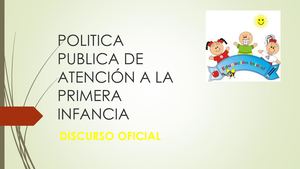 POLITICA DE LA PRIMERA INFANCIA DIAPOSITIVAS