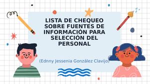 Lista De Chequeo Sobre Fuentes De Información Para Selección Del Personal Unidad 3 Ednny Jessenia Gonzalez Clavijo