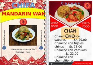 Cartel Chifa El Mandarín Wanka