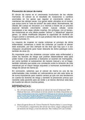 Cáncer De Mama Ensayo