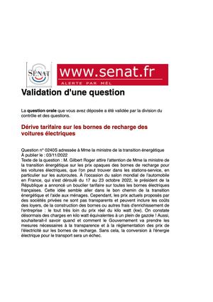 Sénat, Question Orale Au Gouvernement