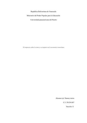 El impacto del impuesto sobre la renta en la economía venezolana