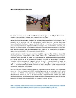 Movimientos Migratorios En Panama 1