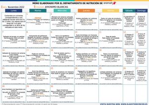 MENUS COMEDOR NOVIEMBRE 22