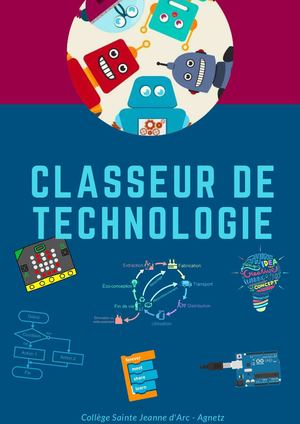 Classeur Technologie 4ème octobre