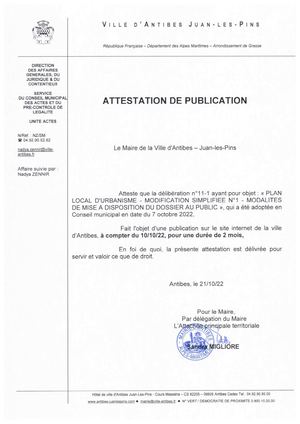 Modifs PLU - Attestation Affichage
