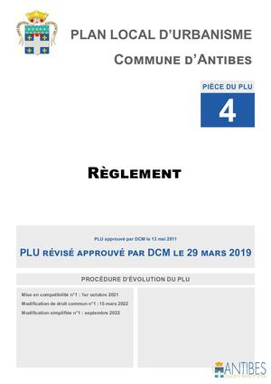 Modifs PLU - 4 Règlement