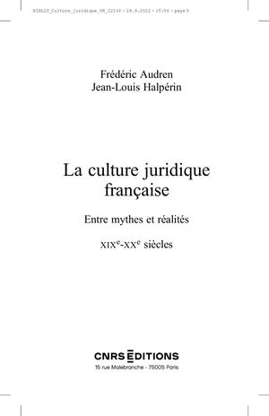 La Culture Juridique Française