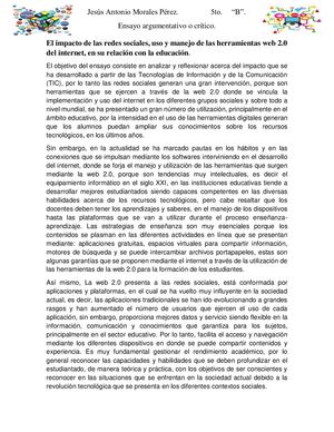 Ensayo Argumentativo O Crítico