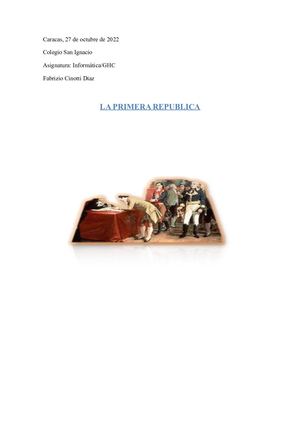 Revista De La Primera Republica