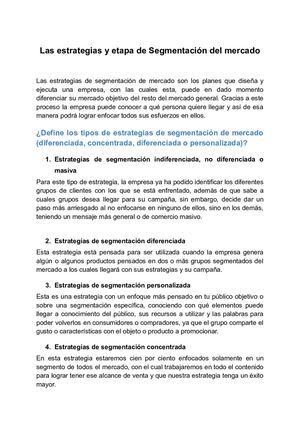 Proceso para la segmentación de mercados