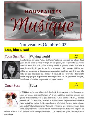 Calaméo - Nouveautes Cd Octobre 22