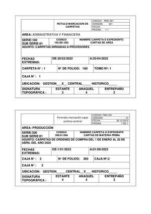 Formatos para la gestión de la correspondencia