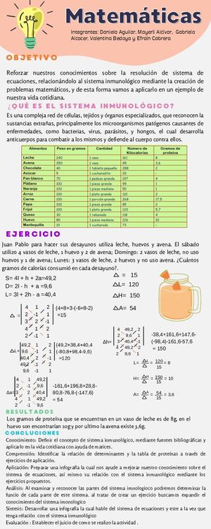 Infografía Matemáticas Sistema Inmunológico