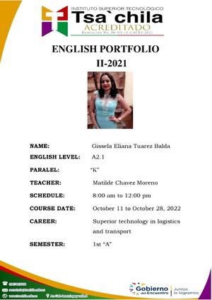Gissela Tuarez portafolio De Ingles