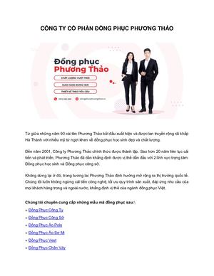 Công Ty Cổ Phần ĐỒNg Phục Phương Thảo