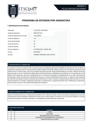 Pea Telefonia Vo Ip Intensivo Juan Carlos Pazmiño Quiñonez