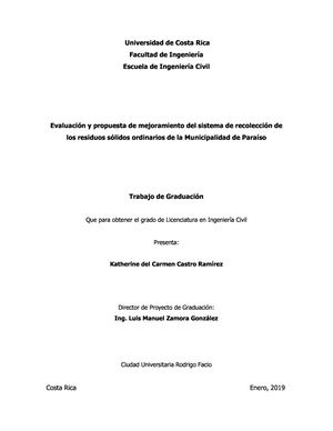 Mejoramiento De La Recolección De Residuos Solidos