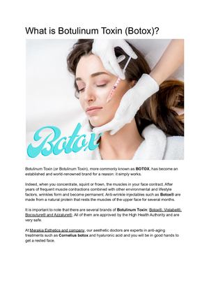 What Is Botulinum Toxin (Botox)