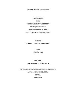 Unidad 2 Tarea 3 Correlacionar