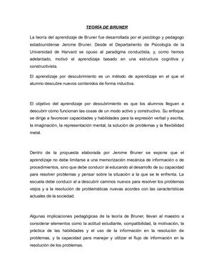 Teoría De Bruner