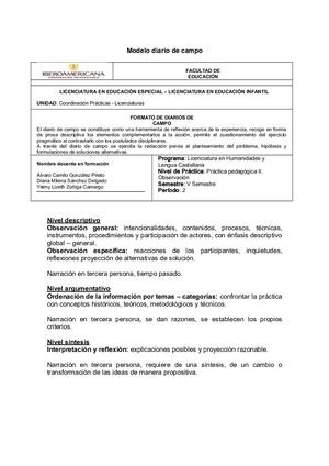 Modelo Diario De Campo 4