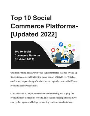 Top 10 Social Commerce Platforms [Updated 2022]