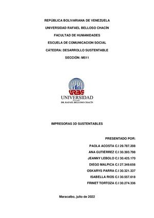 Impresoras 3d Sustentables