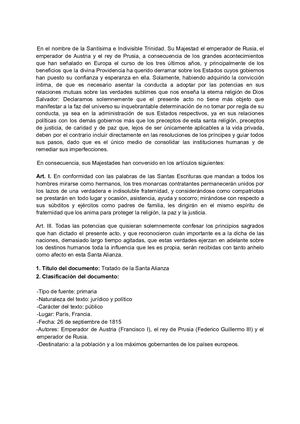 Tratado De La Santa Alianza (1)