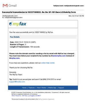 Successful Transmission To 18337190632. Re: Re: SF 181 Race & Ethnicity Form SSA2