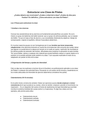 Estructura De Clase De Pilates