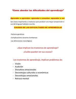 Como Abordar Las Dificultades Del Aprendizaje 1 0