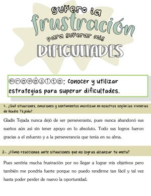 Supero La Frustración Para Superar Mis Dificultades