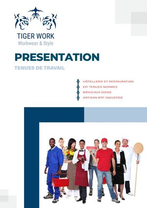 Catalogue Tiger Work confection vêtements de travail