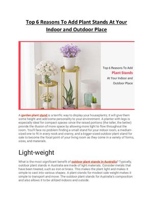 Top 6 Reasons To Add Plant Stands At Your Indoor And Outdoor Place