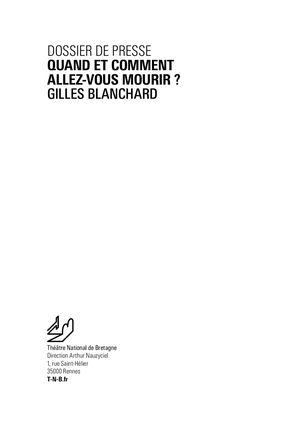 DP "QUAND ET COMMENT ALLEZ-VOUS MOURIR?"